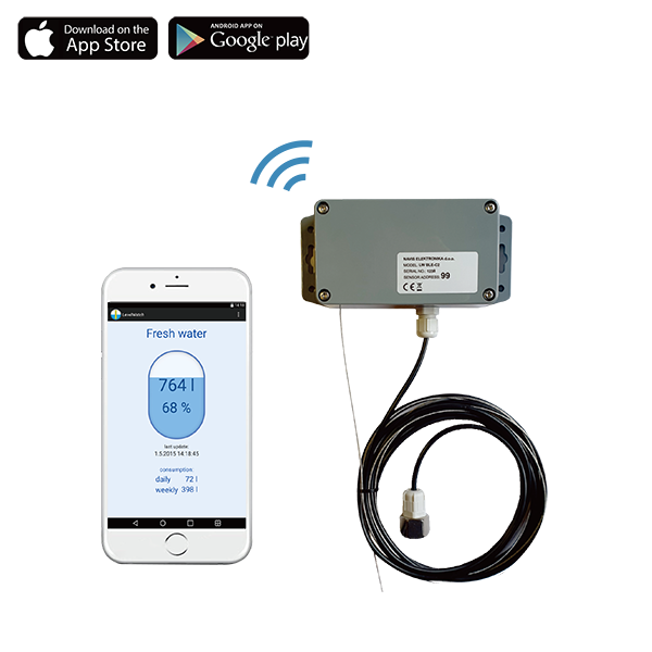 SWLM-BLE-C2 無線 液位傳感器 免費APP監測，警報器貼心提醒