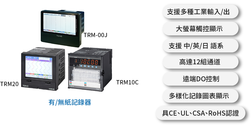TRM-00J,TRN20,TRM10C,有無紙記錄器